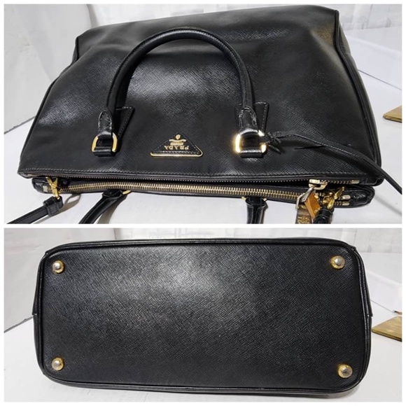 Authentic PRADA Saffiano Medium Galleria Double Zip Tote Black - Picture 11 of 14
